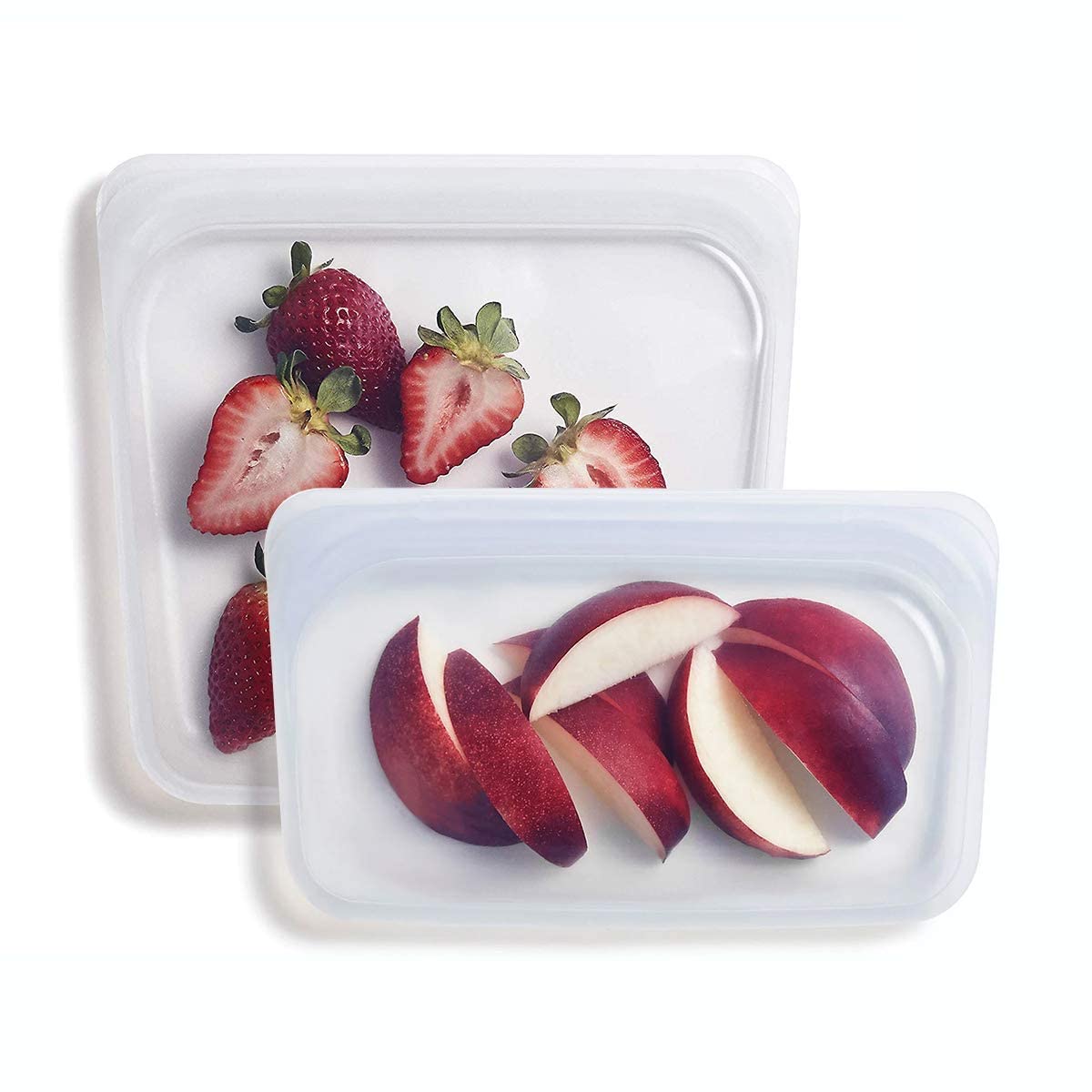 Top Chef Stasher Bags | Reusable Silicone Food Bags for Cooking, Freezing & Storing | 2-Pack (1 M, 1 S)