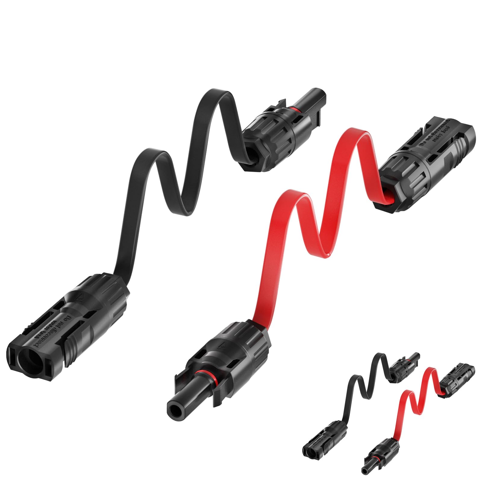 Lot De 2 Câbles Solaires Plats Passe-fenêtre 50cm - Câble PV 4mm² Avec Connecteurs MC4 - IP67