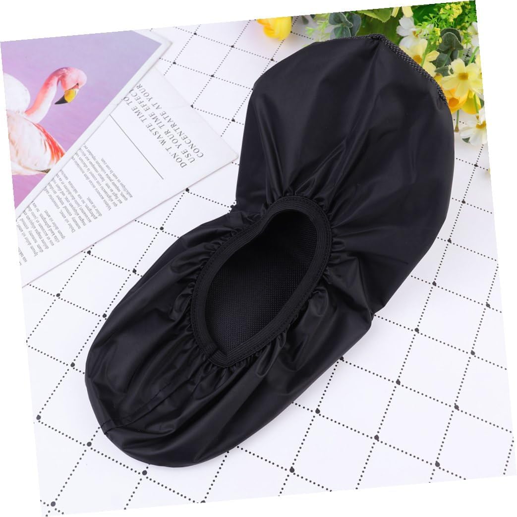 Bowling Shoe Covers 1 Pair Black PVC Water-Resistant for Indoor Shoes | Sole Easy to Put Stores inside Bowling Bag, Unique Design for Bowling Lovers