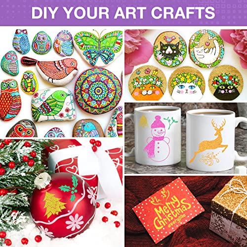 Jr.white Glitter Metallic Paint Pens: Sparkle Water-Based Marker Pen For Greeting Cards, Mugs, Wood, Art Drawing, Rock Painting, Posters, Albums, Scrapbooking (12-Count) #TOP3