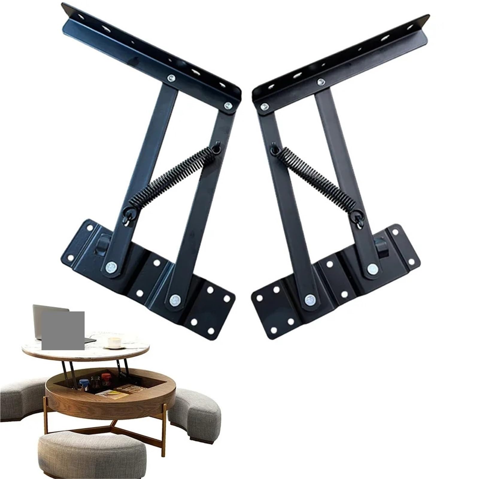 2 paia di smorzamento cerniera idraulica sollevamento for tavolo da tè a molla pieghevole hardware for mobili supporto for rack for tavolino per Tavolino