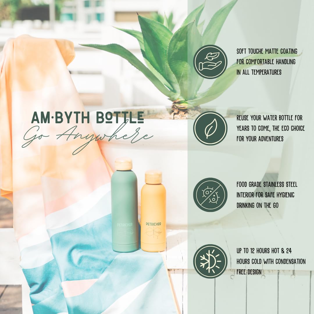 500ml Flasks for Hot & Cold Drinks Soft Feel Matte Finish, No Straw Insulated Water Bottles that keep water cold are BPA-Free - Image 2