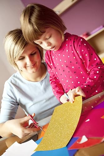 Vista 123 de 10 hojas de espuma con purpurina para manualidades, papel de cartulina A4, papel adhesivo autoadhesivo para construcción de Navidad, álbum de Azul