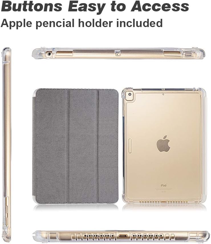 Valkit iPad Mini Case for iPad Mini 3/2/1,Slim Lightweight Smart Case Trifold Cover Stand with Flexible Soft TPU Back Cover for iPad Apple Mini, Mini 2, Mini 3 [Auto Sleep/Wake], Light Grey