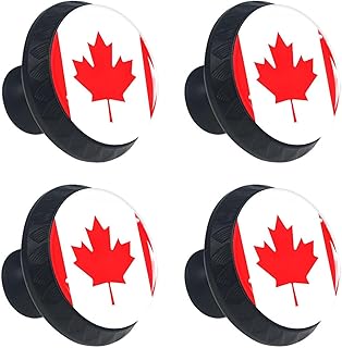 (4 sztuki) gałki do szuflad gałka do szuflad uchwyt wyciągany ze szkła kryształowego szafka uchwyty do wyciągania gałki ze śrubami do szafki domu biura szafki kanadyjskiej flaga liści klonu 35 mm