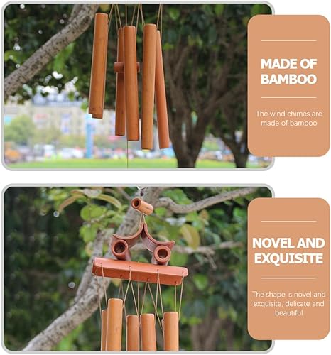 Miniatura 9 de Luxshiny Creative Wind Chime Outdoor Hanging Wind Bell Decor with Crisp Sound Retro Style Garden and Balcony Ornament Handmade Unique Tube for Home