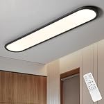 Ganeed 27.6 Inch LED Ceiling Light, High Brightness Linear Ceiling Lamps,6500K Cool White Modern Ultra Thin Low Profile Light Fixture for Bedroom Kitchen Study Room Hallway,White/36W