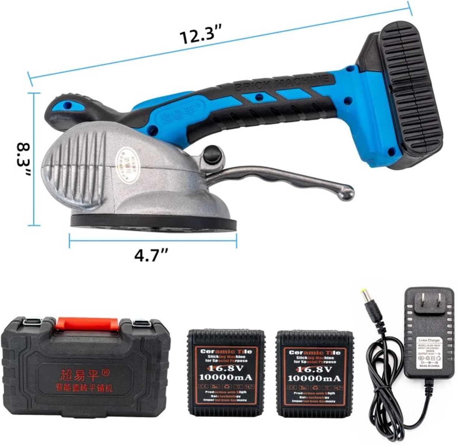 Tile Vibration Machine Automatic Tile Leveling Tiling Machine 6 Speed Tile Tiler 15000VPM Handheld 16.8V 10000mAh 2 Batteries with Efficiency
