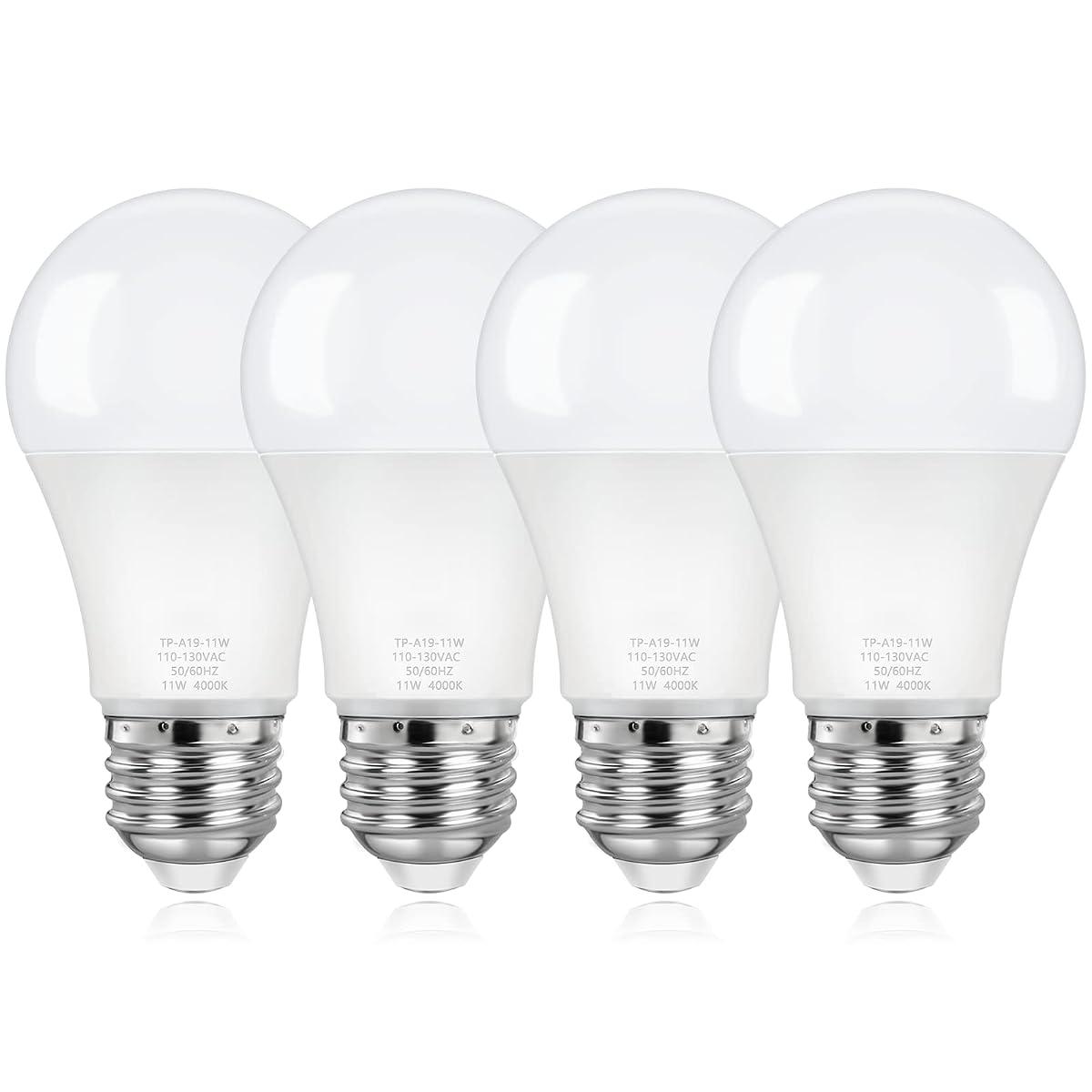 ASOMST A19 LED Light Bulbs 100W Equivalent 4000K Neutral White 1100 Lumen 11W