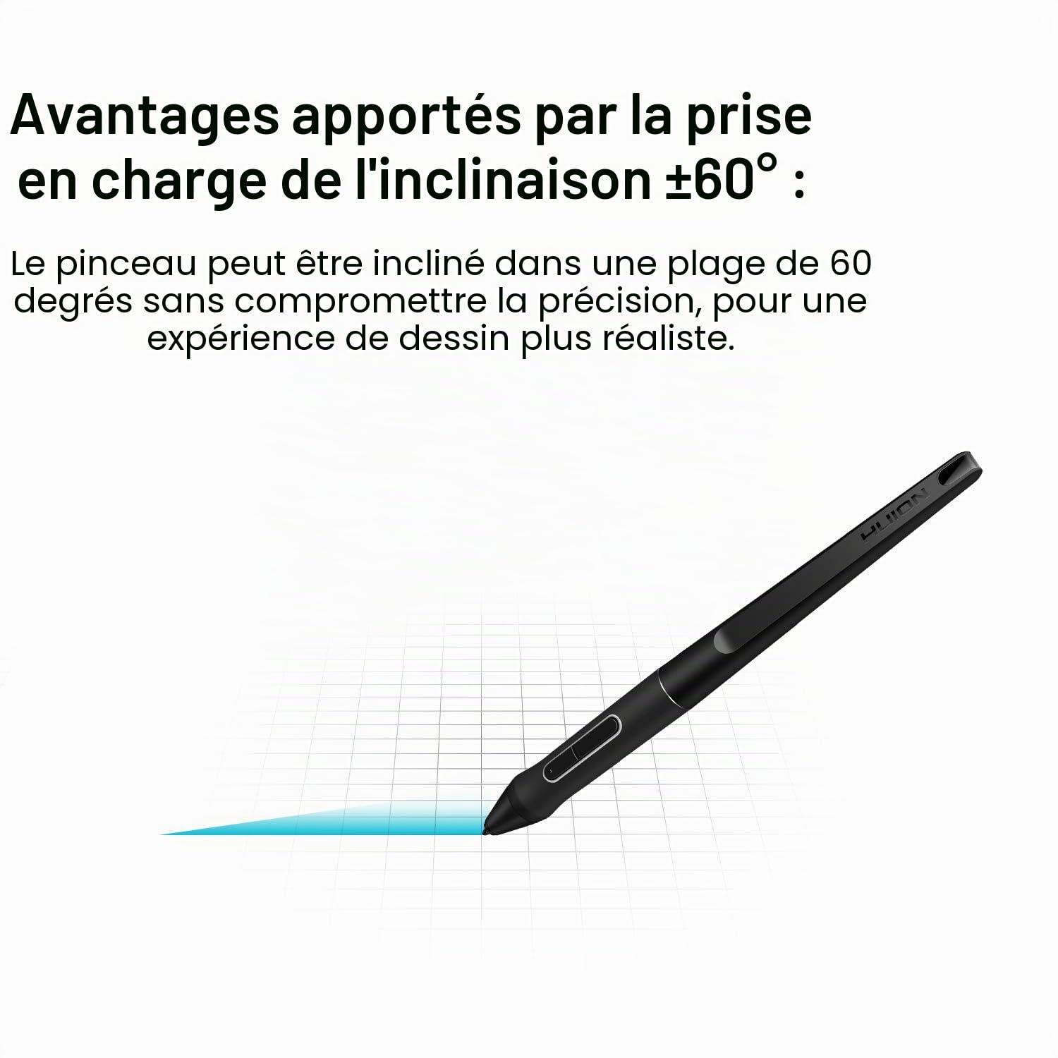 HUION Pen sans Batterie PW517 Compatible avec l'écran à Stylet Kamvas 13 et Kamvas Pro 24