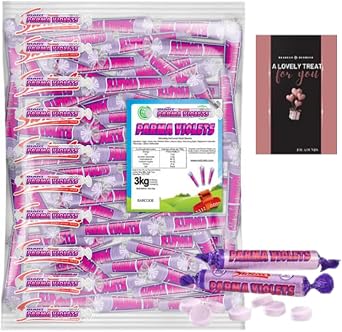 Bulk Parma Violet Sweet Bags 3kg Candy Bag Party Pack- for Birthday, Halloween Trick or Treat, Christmas Stocking Filler for School or Office, Party
