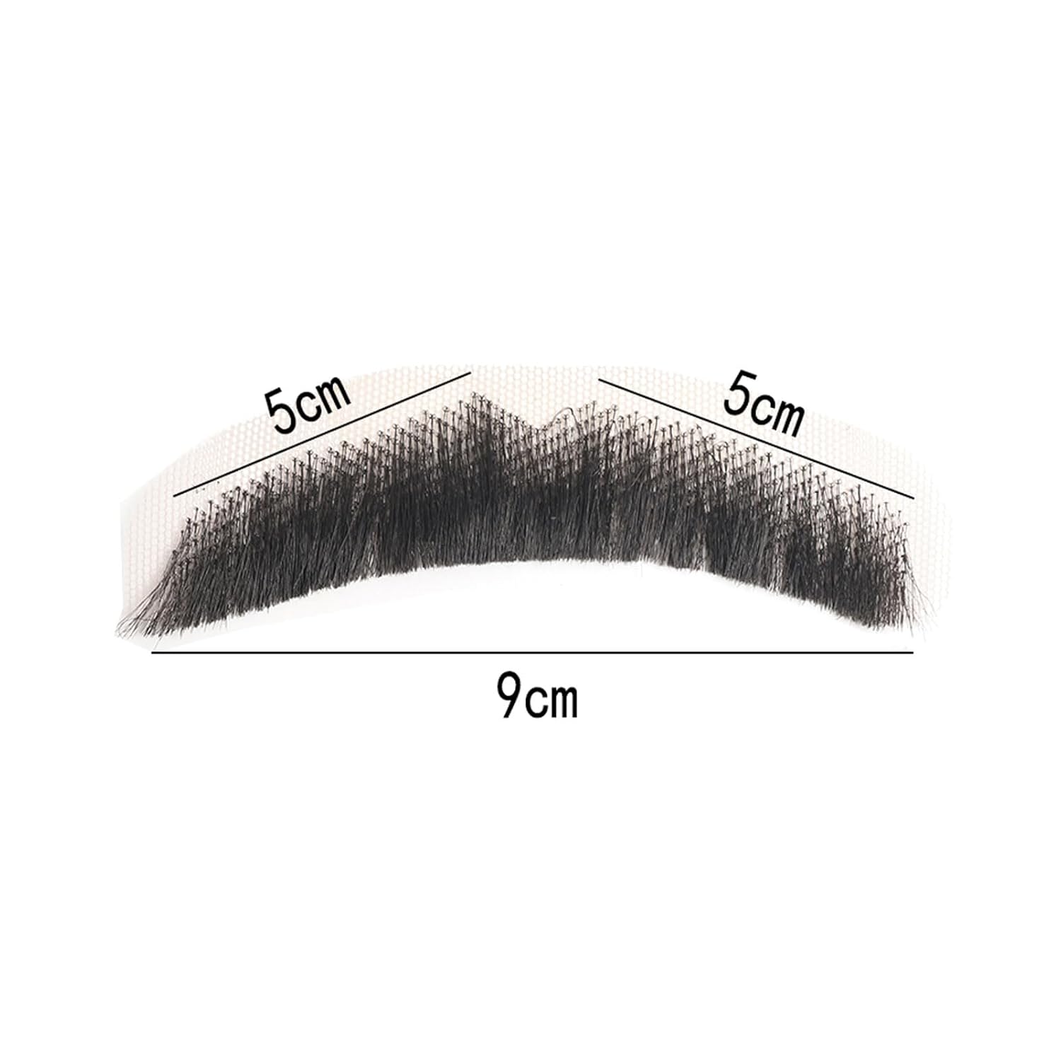 Mens Fake Mustache 100% Human Hair Hand Knoted Lace Base False Halloween Costume Party Funny Realistic Natrual Black Beard