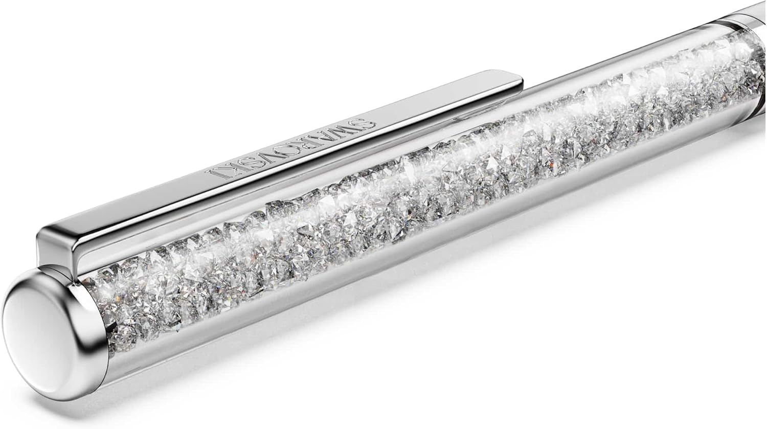 Swarovski Crystalline Silk ballpoint pen, White, White lacquered, Chrome Plated