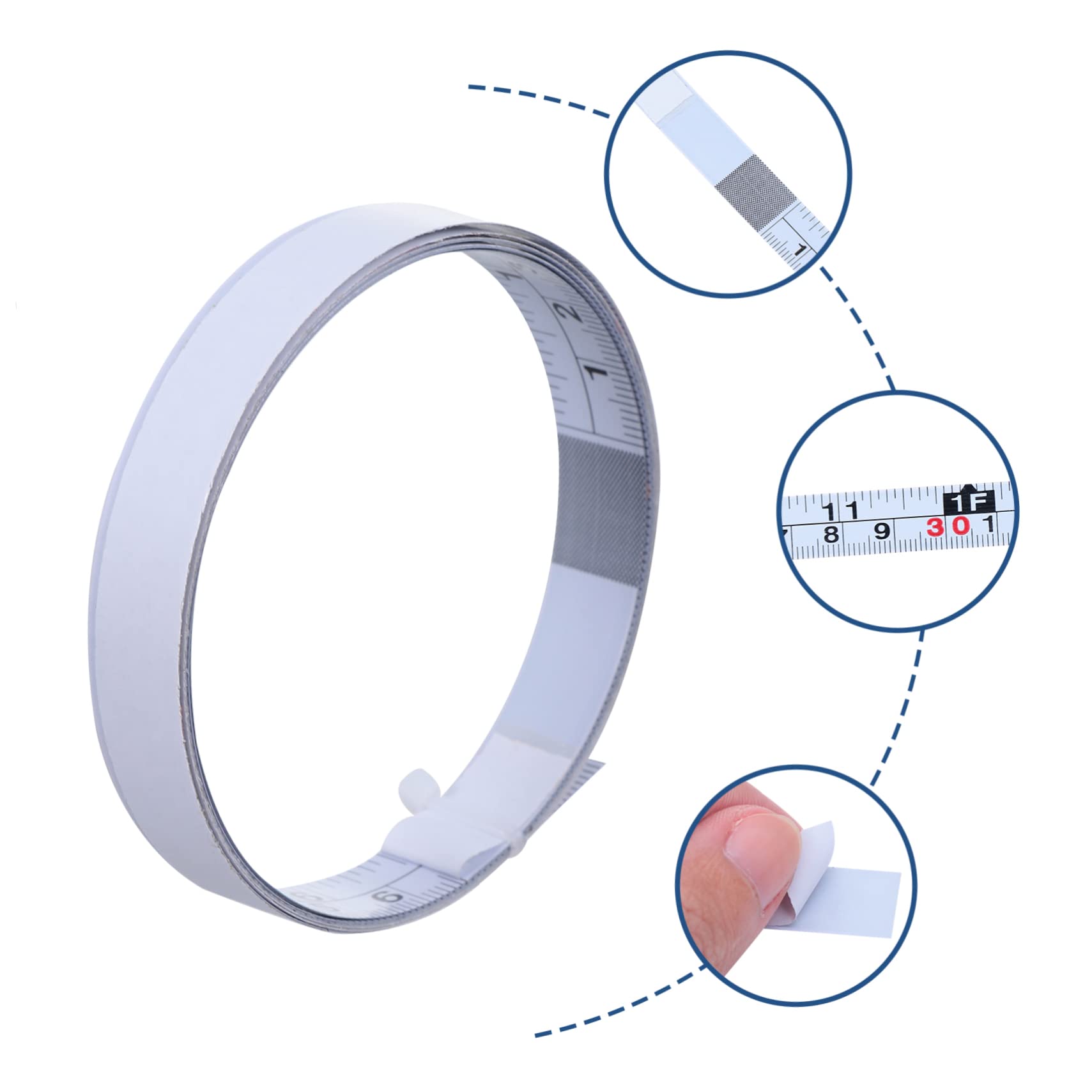 DOITOOL 6pièces Règle Auto-adhésive Acier De Échelle Métrique Et Outil De Mesure Pratique Pour