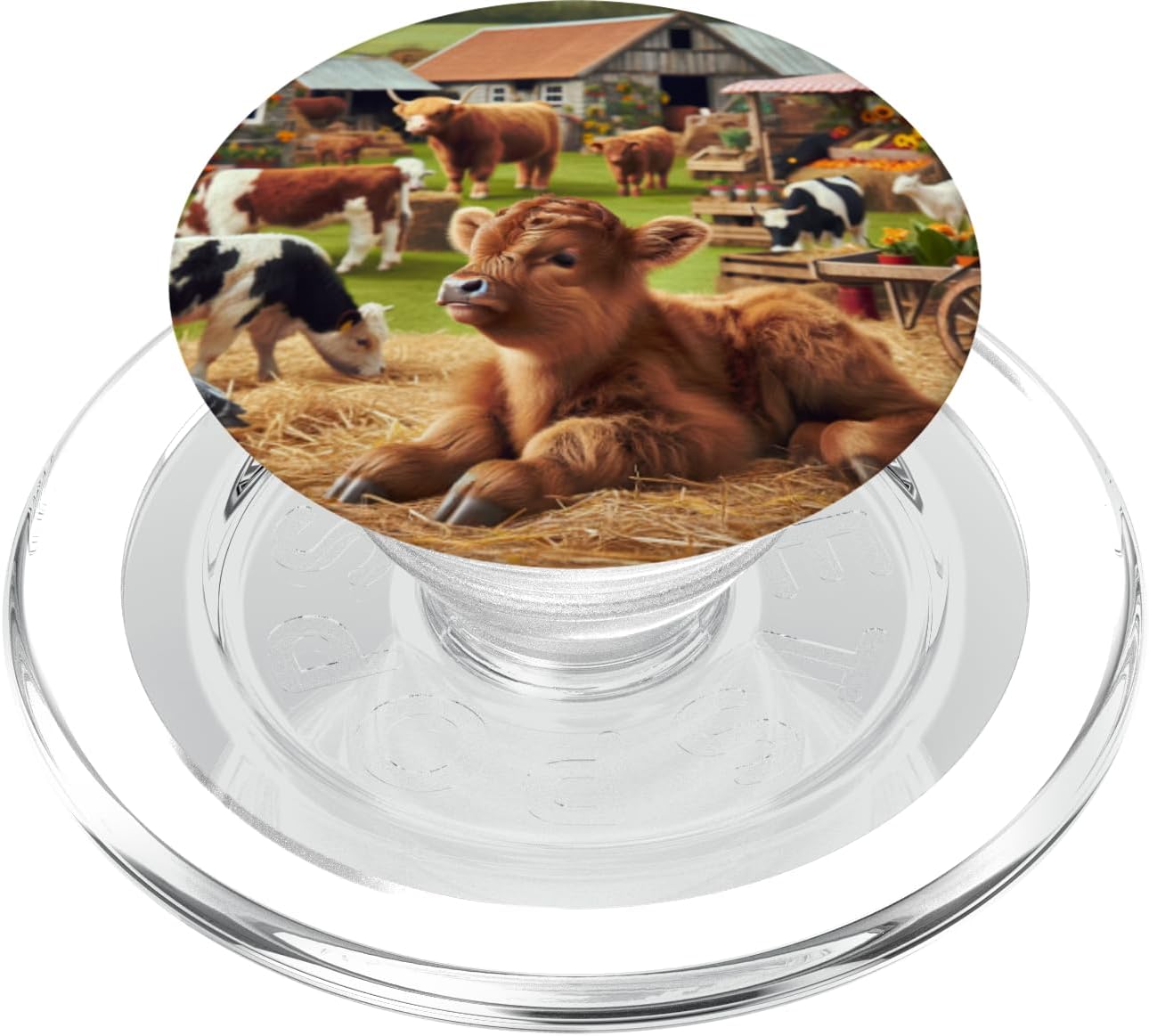 Highland cow design for farmers and highland cow PopSockets MagSafe PopGrip for iPhone
