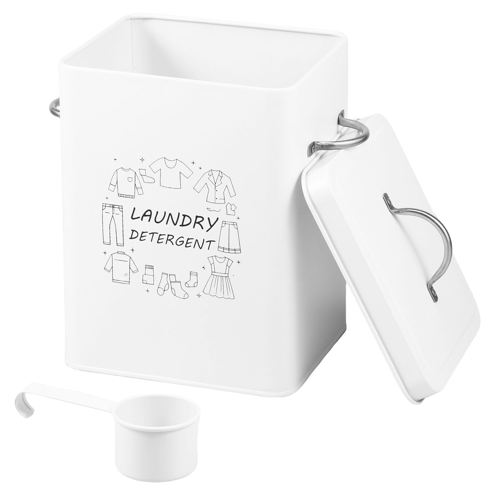 6.5L Detergent Storage Bucket with Spoon and Lid, Washing Powder Storage Container Large Capacity Laundry Pod Soap Container Laundry Room Decor and Accessory