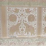 FashionShopmart Indian Table Runner Rectangle Hand Art Elephant Good Luck Silk Table Runner 60 x 18 Inch Golden Color Table Cloth - Image 4