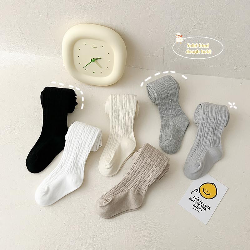 5 Pack Baby Girl Cable Knit Tights Toddler Basic Footed Leggings Soft Cotton Pantyhose Stocking Pants for 3-7T - Image 8