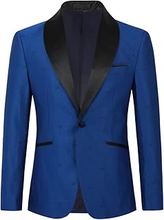 Sponsored Ad - Mens Floral Jacquard Dress Suit Jacket 1 Button Print Tux Blazer Sport Coat