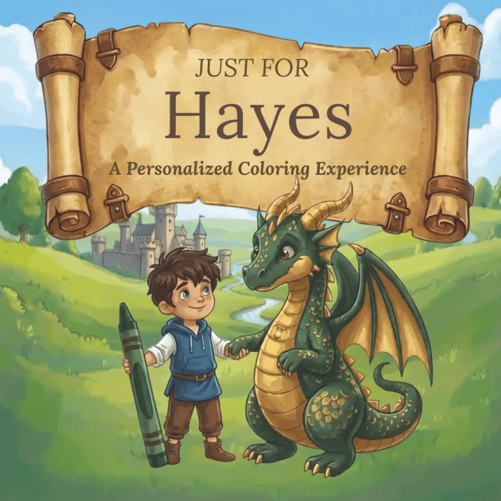 Just for Hayes: A Personalized Coloring Experience: 50 total coloring pages | 28 coloring pages featuring Hayes's name | 22 coloring pages themed for boys (Personalized Coloring Book Series)