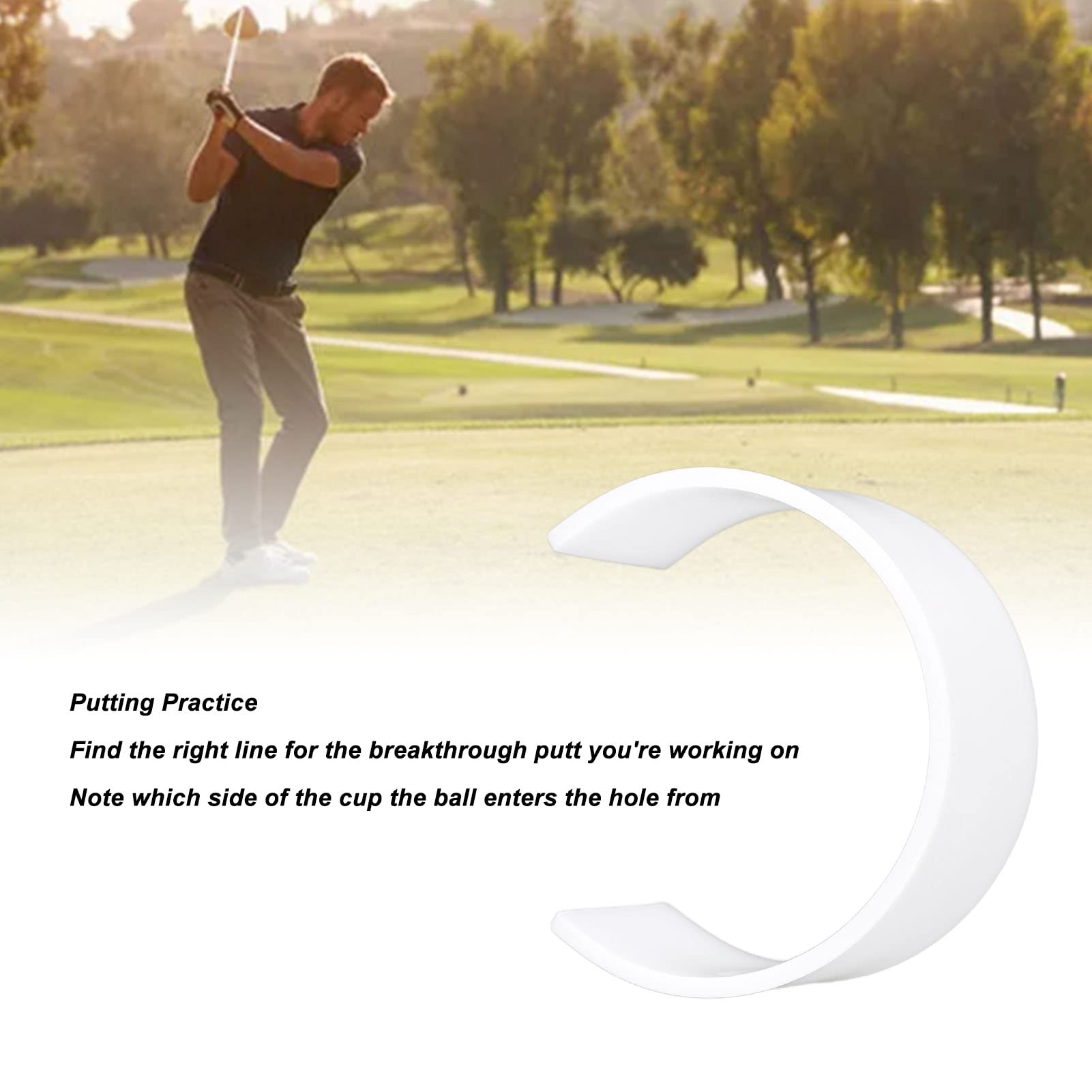 Culnflun Golf Putting Cup, Portable Golf Putting Hole Cup Training Putter Practice Aid for Golf Direction Stick