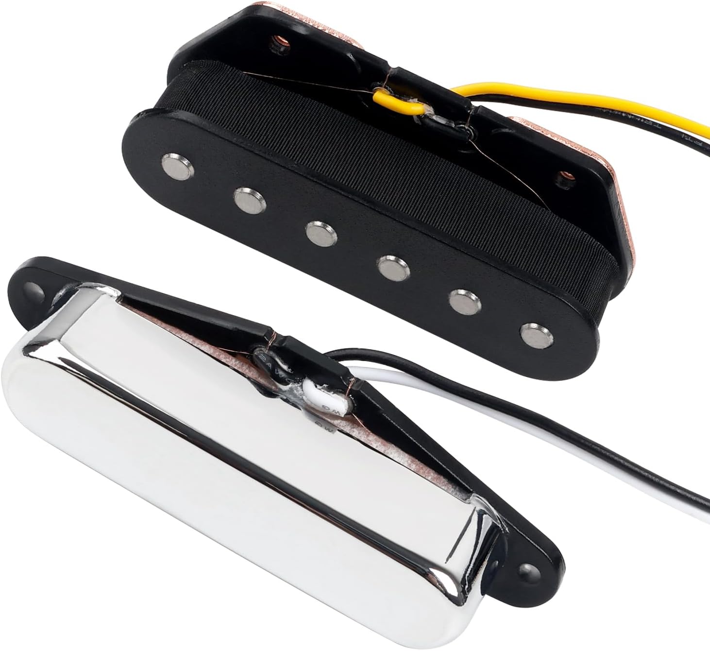 Banworks Alnico 5 Guitar Pickup 8.0K/7.3K High Output 50mm/54mm Neck/Bridge Pickups Set Single Coil Pickups Set for Telecaster Tele TL Style Electric Guitar Pack of 2 JT/SYQ-06