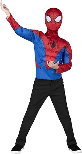 Miniatura 3 de Marvel Spider-Man - Caja de disfraces oficial para jóvenes, parte superior acolchada con máscara desmontable (0) Multi