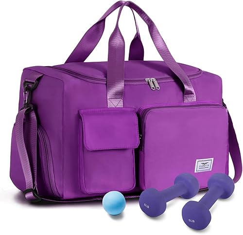 FIORETTO Bolsa de deporte para mujer con compartimento para zapatos, capacidad de 37 litros, ideal para viajes, gimnasio, deportes, lona, fin de