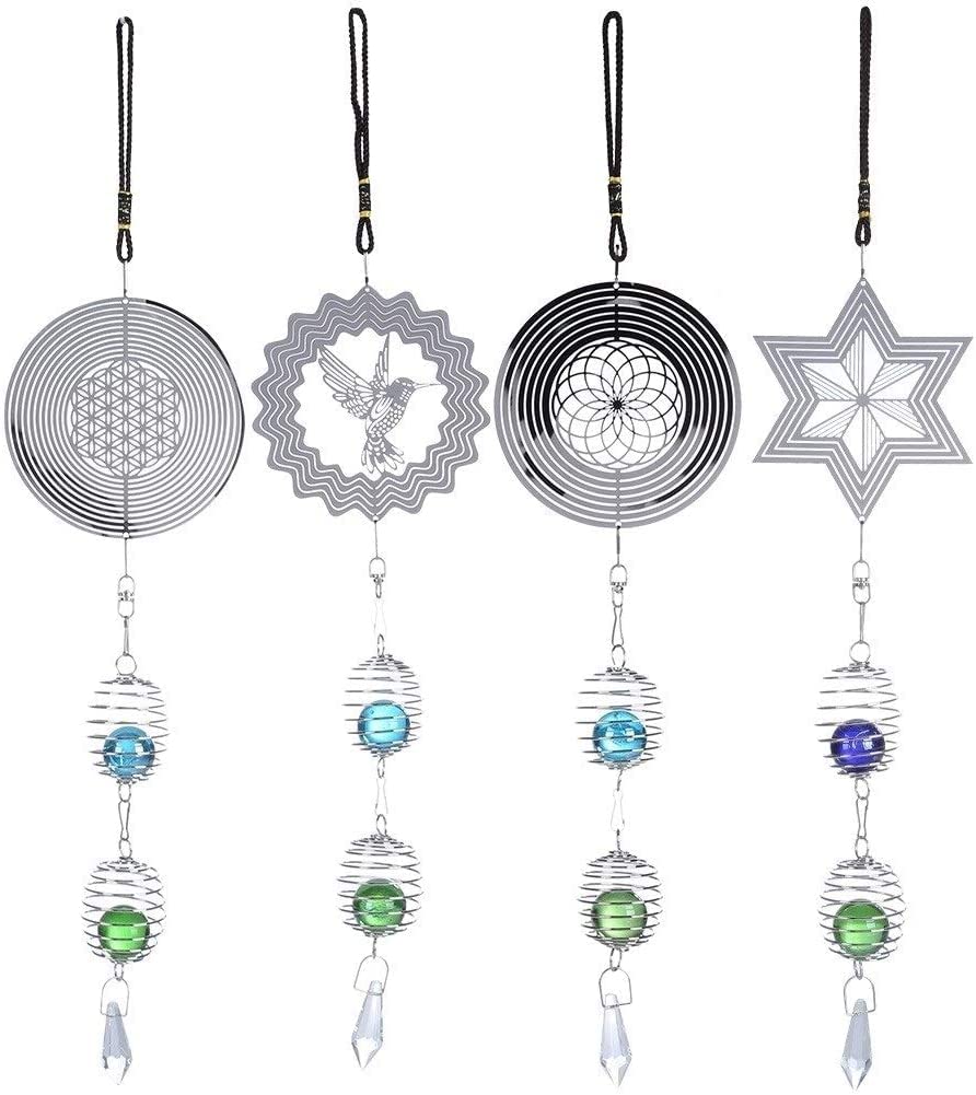 Campana a Vento Campanelli eolici Simpatico campanello a vento in metallo Musica a spirale con sfera di cristallo Campanello a vento per interni ed esterni Home Store Decorazione nordica All'aperto