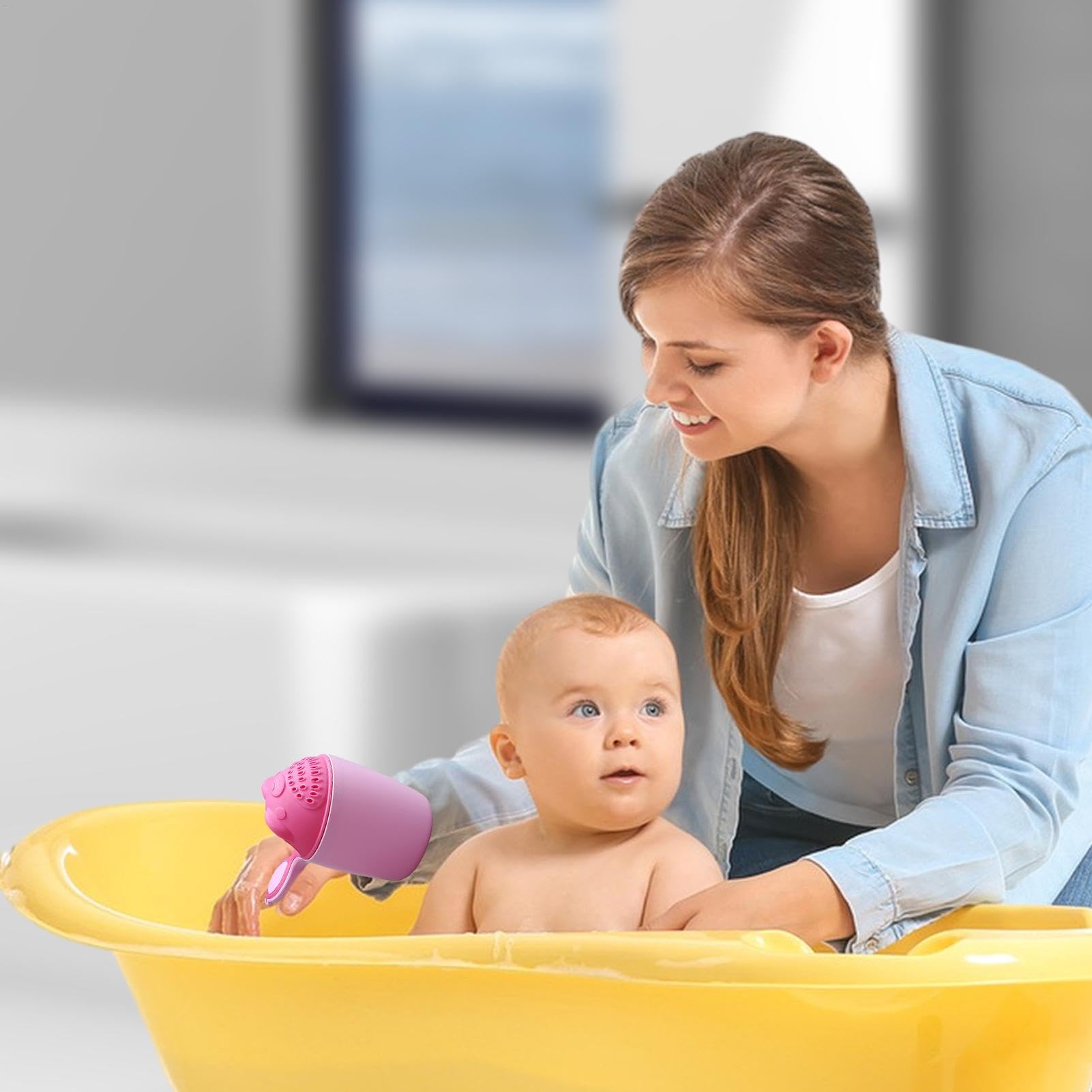 Tazza per il risciacquo del bagnetto per bambini, tazza per il bagnetto del bambino, tazza per shampoo per bambini, tazza per lo shampoo per la doccia per bambini, integratore per madre e neonato, taz
