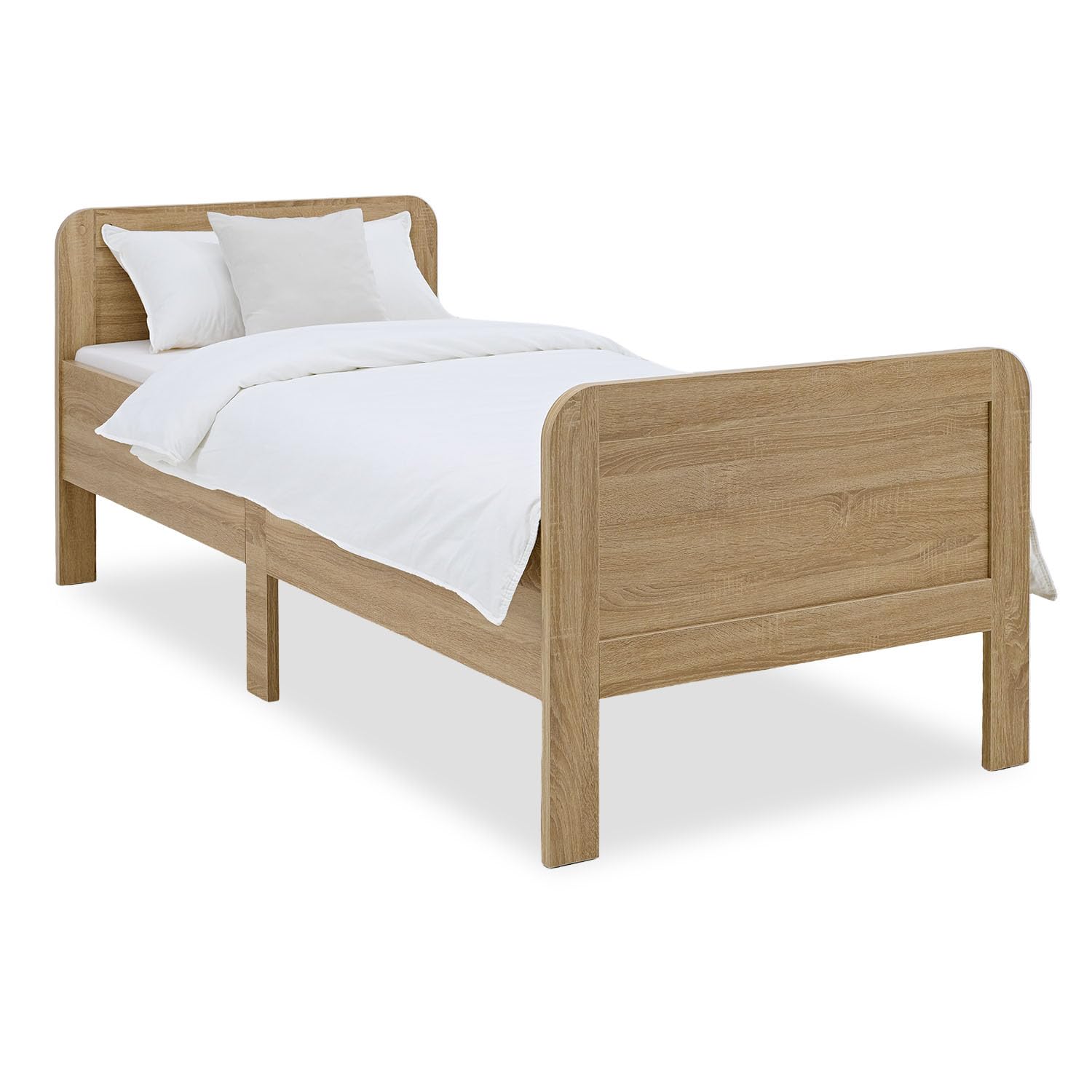 Homestyle4u Seniorenbett Komforthöhe Holzbett 100x200 Natur