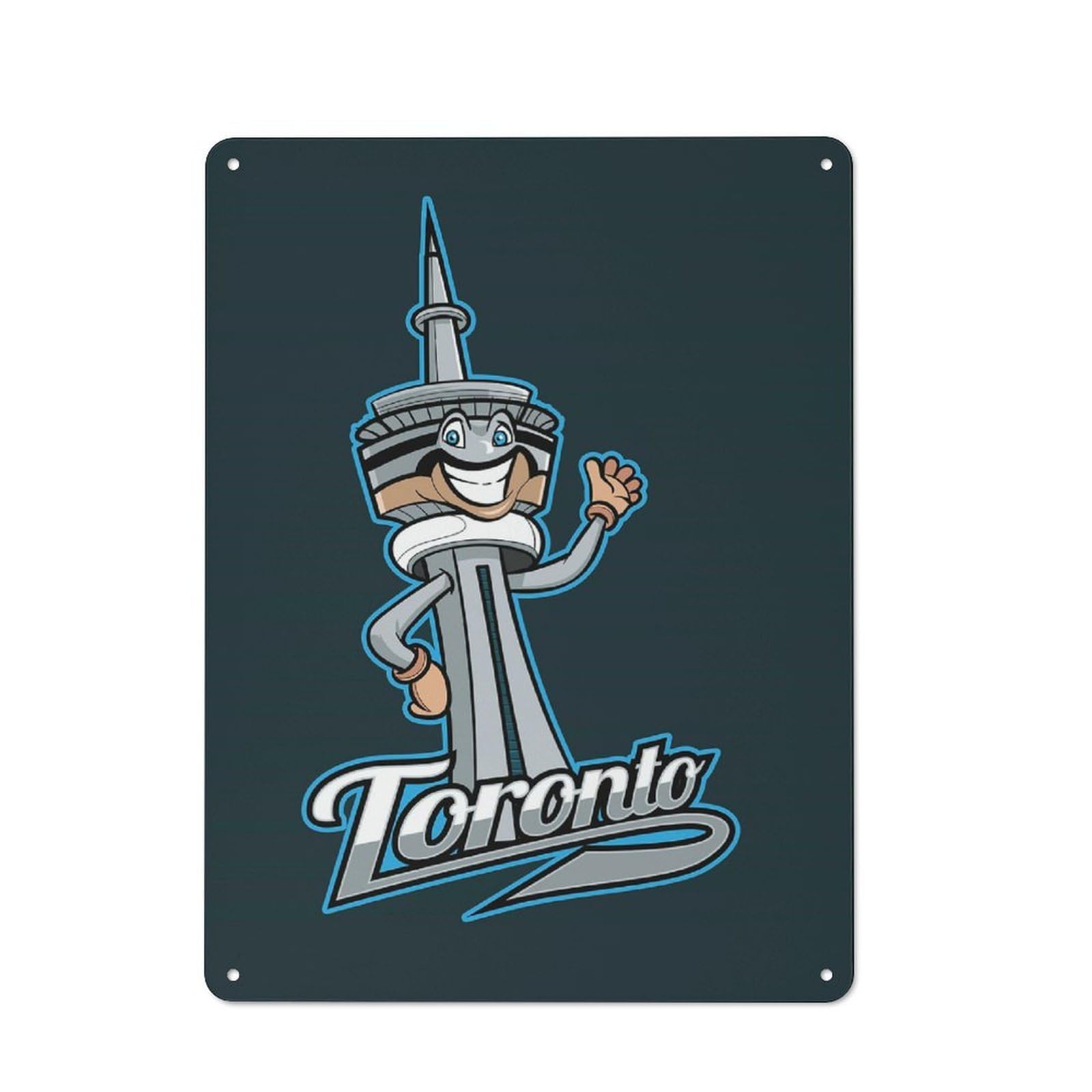 Junmoney Toronto City Icon Badge Tin Wall Plaque 40X30cm With For Home Office Or Studio, A New Home Present For Creative Workspace Decorators