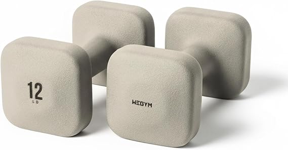 WeGym SafeGrip Square Dumbbells with Anti Slip Handles, Aesthetic Free Weights for Home Workouts, Stable Design Prevents Rolling during Floor Exercises