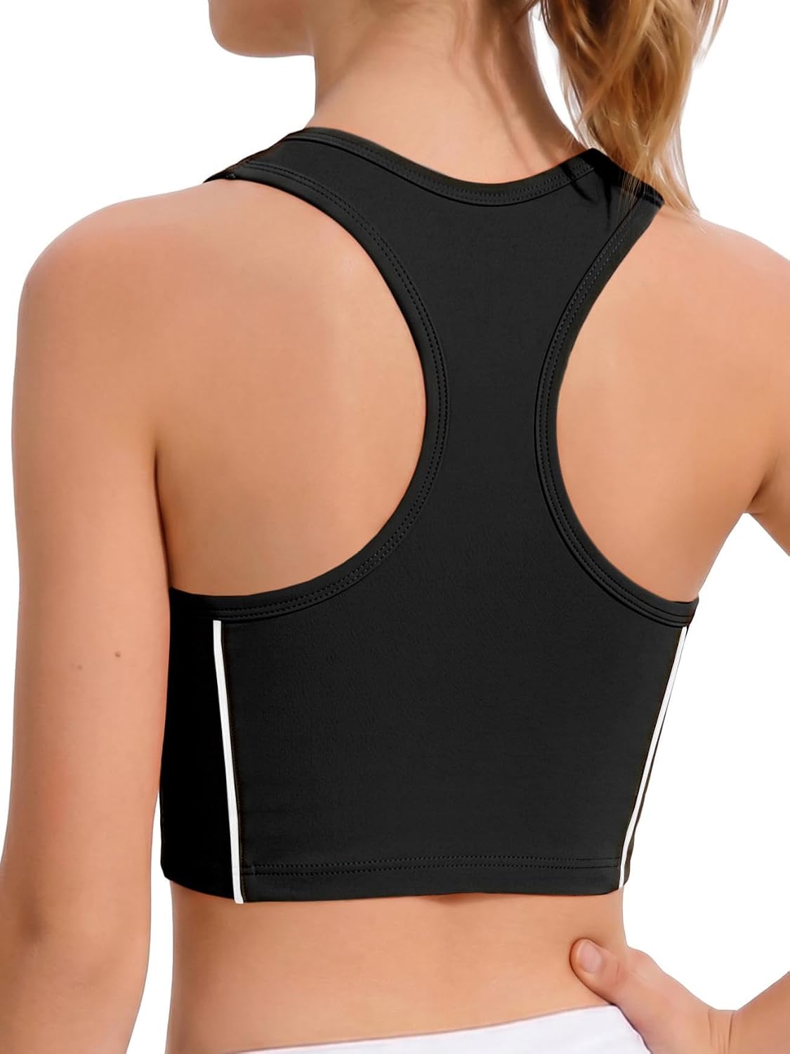 Haloumoning Girls Sports Bra Athletic Racerback Scoop Neck Training Bras