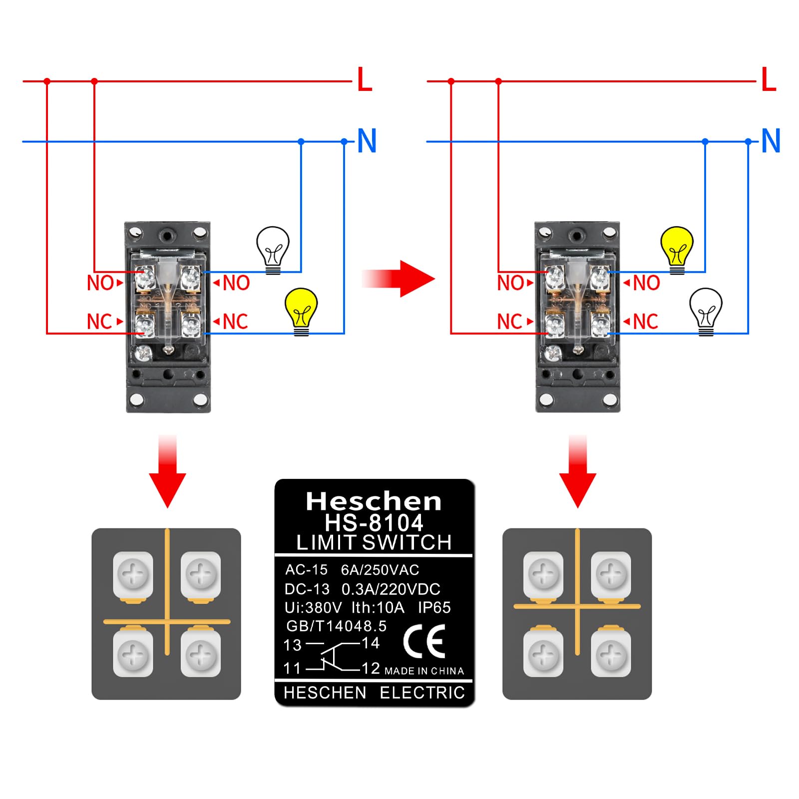 Heschen Cntd wyłącznik krańcowy TZ-8104 dźwignia obrotowa 10 A 250 V AC SPDT Momentary do frezarek CNC plazmowych IP65