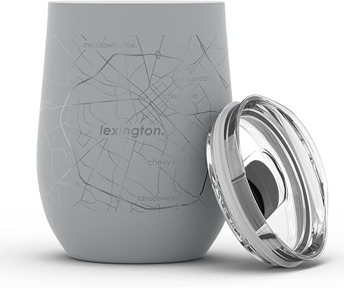 Vista 700 de Well Told Lexington Kentucky Map - Vaso de vino aislado con grabado de mapa de Kentucky, taza de acero inoxidable grabada (12 onzas, verde domingo)