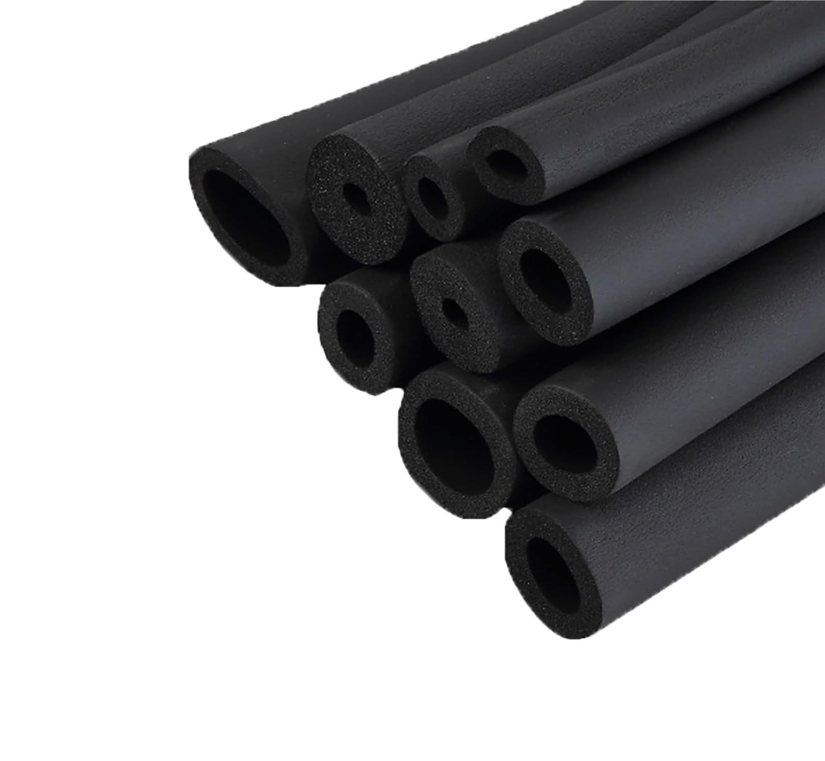 Tubo de espuma aislante for tuberías de 5/8" a 4" – Tubo de caucho de nitrilo elastomérico, 6.23 pies de longitud, negro (1 paquete)(ID 3-1/2"xT 1-9/16")