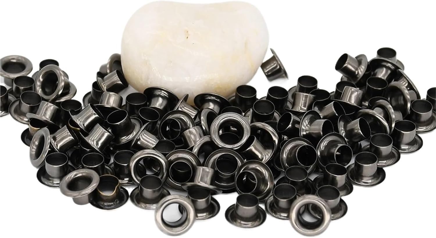 Metal Eyelets Grommets,100sets 6/8/10/12mm Brass with Washers Grommet Repairing Round Eye Rings for Shoes Bag Clothing Belt for PU Leather/Belt/Shoes/Crafts(8mm Black)