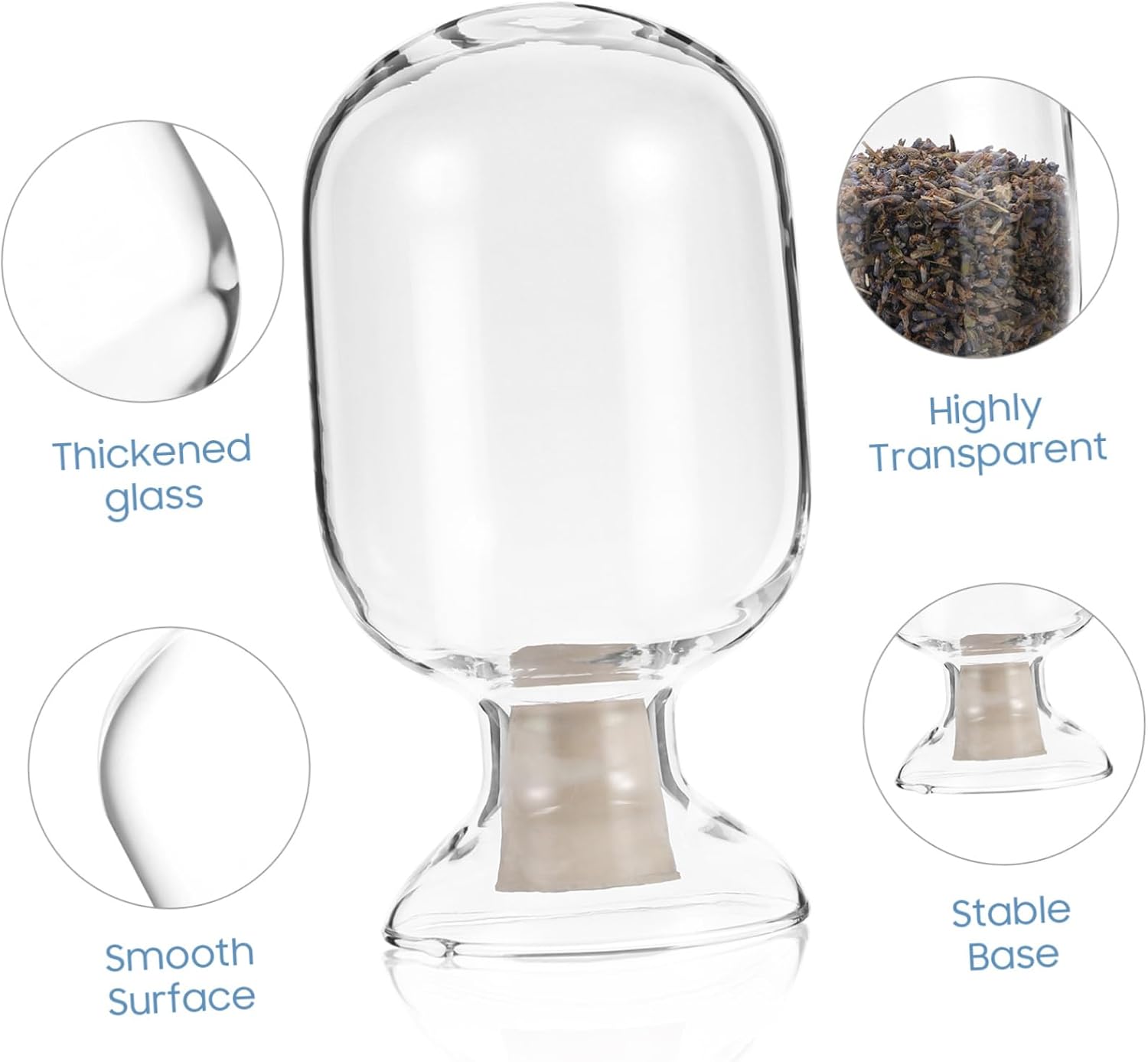 MAGICLULU Transparent Glass Storage Bottle Round Display Container for Laboratory and Experiment Use Reusable Specimen Jar for Science Study and Sample Preservation Lightweight and Portable