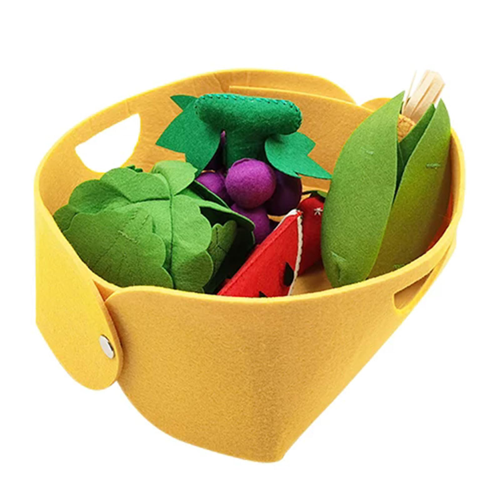 ttnmrc Montessori Felt Fruit Vegetable Toy Set, Reusable Non-Woven Pretend Play