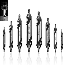 8 Stück Zentrierbohrer Bohrer Set Metall, HSS Center Drill Bit 60 Grad Zentrum Bohrer Senker Holzdrehbank Zubehör für Drehmaschine Metallbearbeitung (1/1,5/2/2,5/3/4/5mm)