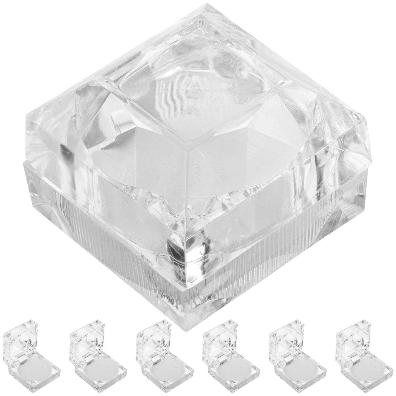 Organisateur Boîte À Bijoux 10 Pièces Compacte En Acrylique Transparente Pour Bagues Boucles D'Oreilles Et Petits Bijoux Rangement Portable Idéal Maison Et Voyage