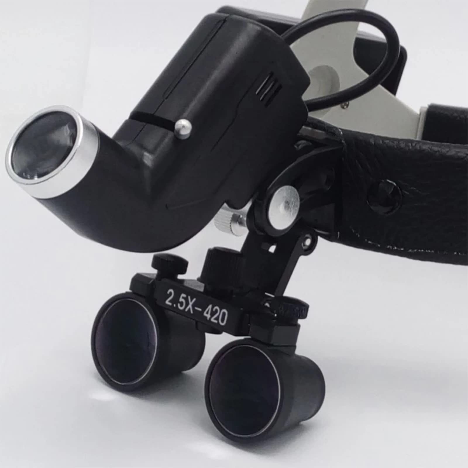 asdchZen Magnifying Glass Magnifying Glass,Dental Loupes,Leather Head Band Magnifier Binoculars Loupes,Black-3.5