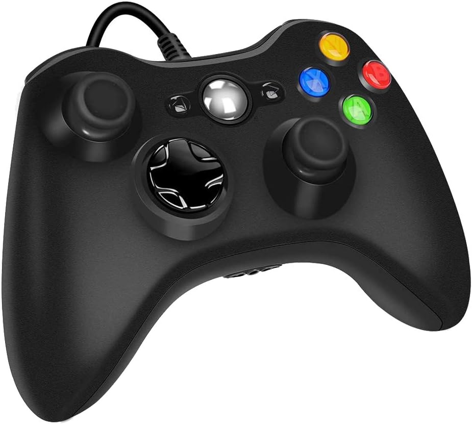 Xbox 360 Wired Controller,USB Gamepad for Microsoft Xbox 360 /Slim/PC,Black
