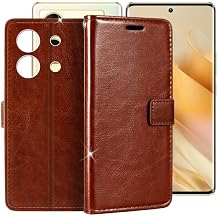 Cover for Infinix Zero 30 5G 6.78" Leather Wallet Phone Case with Cash & Card, Soft TPU Back Flip Cover Holder and Kickstand Function - Brown