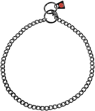 Herm Sprenger Black Stainless Steel Choke Dog Training Collar No-Pull Slip Chain for Small Medium Large Dogs for Easy Control Show Chain Collar Made in Germany 2mm 16in 40cm