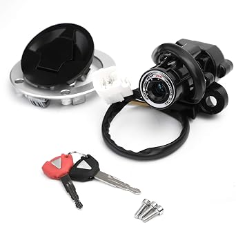 Bruce & Shark Ignition Switch Fuel Gas Cap Lock Set for Kawasaki EX650 Ninja 650 ER6N 2012-2016, for Ninja ZX14R ZX-14R 2012-2017, for Ninja 400R EX400 & EX650 ER6F 2014-2016
