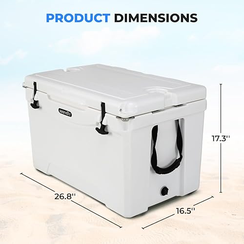 Miniatura 7 de SereneLife Caja enfriadora rotomoldeada ultrarresistente de 25 a 75 cuartos de galón, con capacidad para hasta 64 latas, mantiene el hielo hasta 5