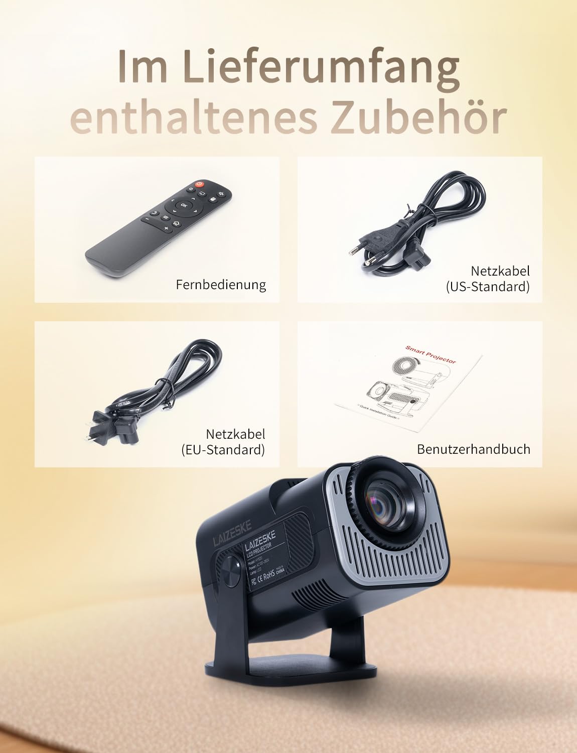 LAIZESKE HY520 Art Projektor zum Abpausen und Zeichnen,180° Drehbarer Smarter Zeichenprojektor für Künstler & Erwachsene,Unterstützt 4K,Auto-Keystone,WiFi 6 & BT 5.0,Projektion auf Leinwand & Wand