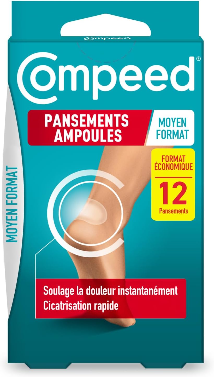 Compeed® -12 Pansements Ampoules - Moyen Format Economique - Hydrocolloïde